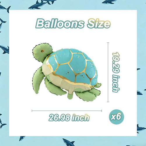 6-Piece Under-the-Sea Animal Foil Balloon Set