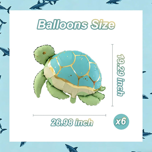 6-Piece Under-the-Sea Animal Foil Balloon Set