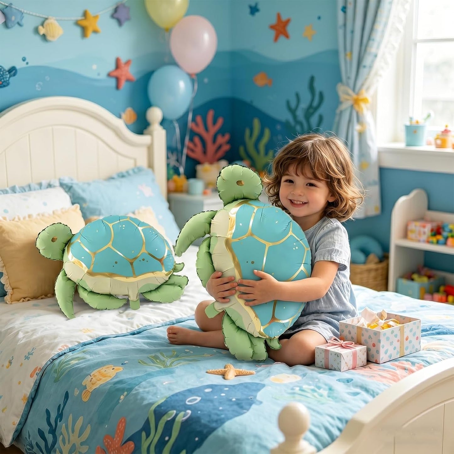 6-Piece Under-the-Sea Animal Foil Balloon Set
