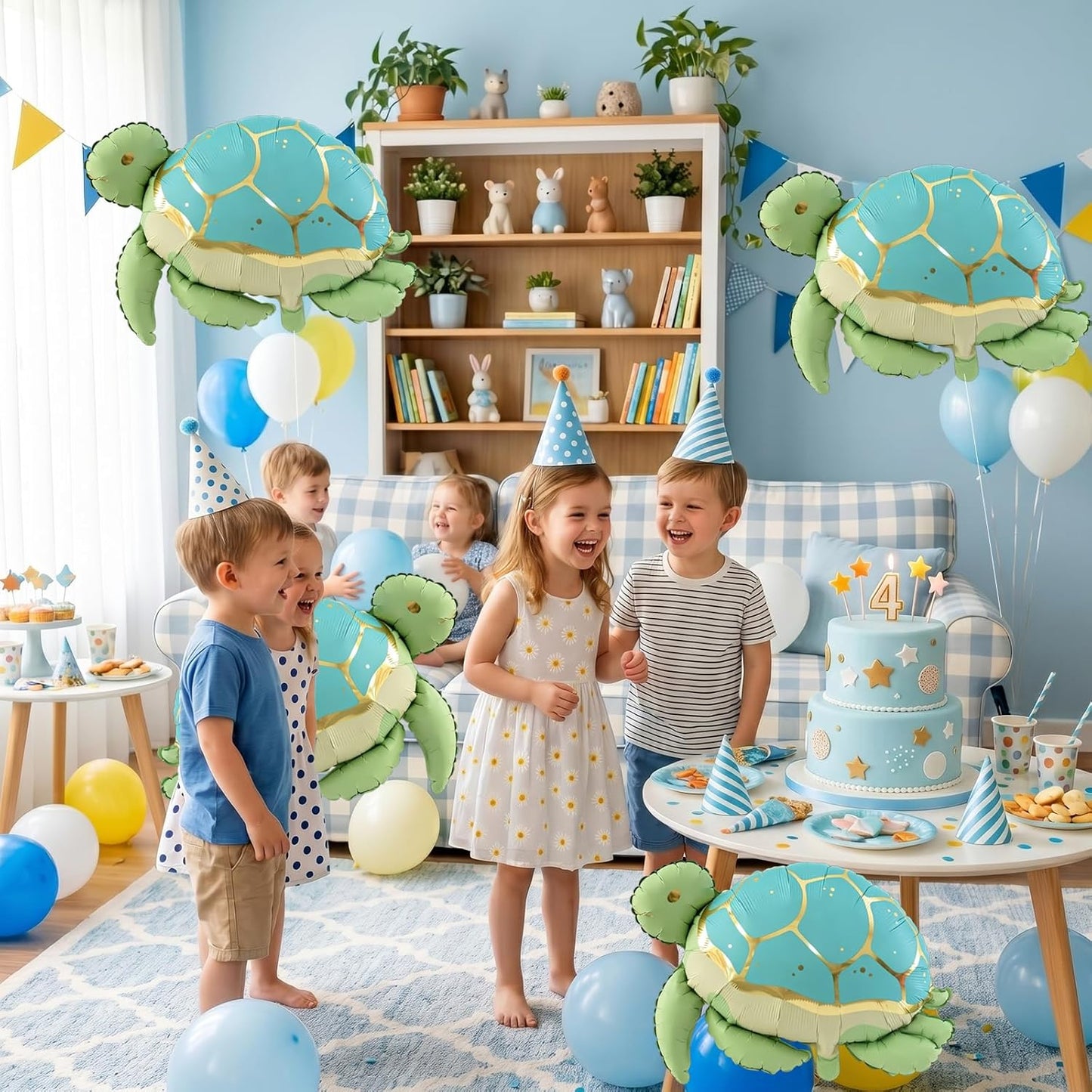 6-Piece Under-the-Sea Animal Foil Balloon Set